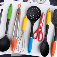 Bộ Đồ Nấu Ăn Fackelmann Đức - Bộ Dụng Cụ Silicon Cao Cấp An Toàn, Gồm Kẹp Gắp, Muối, Đánh Trứng, Xẻng Lật 7 Món