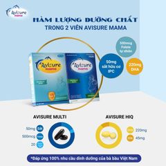 Combo Sắt Canxi DHA Vitamin Avisure Mama và Hical cho Bà Bầu - Hỗ Trợ Sức Khỏe Mẹ và Bé, 120 Viên