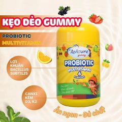 Vitamin Bổ Sung Avisure Gummy Probiotic 6 Hương Vị - Tăng Cường Sức Khỏe và Miễn Dịch Cho Trẻ Từ 2 Tuổi, Hộp 125g