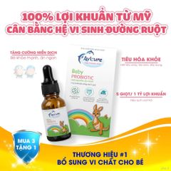 Men vi sinh Avisure Baby Probiotic cho trẻ - Giảm táo bón, tăng cường tiêu hóa và miễn dịch, 20ml, lợi khuẩn sống nhập khẩu từ Mỹ