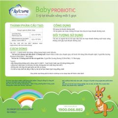 Men vi sinh Avisure Baby Probiotic cho trẻ - Giảm táo bón, tăng cường tiêu hóa và miễn dịch, 20ml, lợi khuẩn sống nhập khẩu từ Mỹ