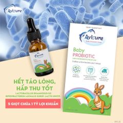 Men vi sinh Avisure Baby Probiotic cho trẻ - Giảm táo bón, tăng cường tiêu hóa và miễn dịch, 20ml, lợi khuẩn sống nhập khẩu từ Mỹ