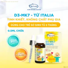 Vitamin D3 K2 Avisure D3MK7 Nhỏ Giọt - Hỗ Trợ Canxi và Phát Triển Chiều Cao Hiệu Quả Cho Trẻ Em, Nguyên Liệu Tinh Khiết Nhập Khẩu từ Châu Âu