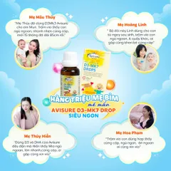 Vitamin D3 K2 Avisure D3MK7 Nhỏ Giọt - Hỗ Trợ Canxi và Phát Triển Chiều Cao Hiệu Quả Cho Trẻ Em, Nguyên Liệu Tinh Khiết Nhập Khẩu từ Châu Âu