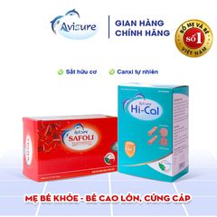 Sắt Hữu Cơ Avisure Safoli và Canxi Hical - Bổ Sung Sắt và Canxi Cho Phụ Nữ Mang Thai và Cho Con Bú, Hỗ Trợ Khỏe Mạnh mẹ và bé