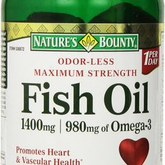 Dầu Cá Nature’s Bounty Fish Oil 1400MG - Hỗ Trợ Tim Mạch, Tăng Cường Trí Não và Thị Giác - 130 Viên Không Mùi Dễ Uống