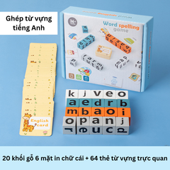 Trò Chơi Ghép Từ Vựng Tiếng Anh Cho Bé - Học Đánh Vần Qua Hình Ảnh Trực Quan, Tặng Kèm 1 Chuông Thú Vị