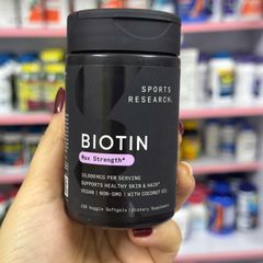 Viên uống Biotin 10,000mcg Sports Research 120 viên - Hỗ trợ tóc, móng và da khỏe đẹp tự nhiên, Vitamin B7 bổ sung sức sống.