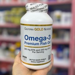 California Gold Nutrition Omega-3 Premium Fish Oil 240 viên - Bổ sung EPA & DHA Tốt cho Tim Mạch và Trí Não, 100% Hàng Mỹ