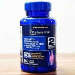 Viên uống bổ khớp Puritan’s Pride Advanced Glucosamine MSM & D3 160 viên hỗ trợ sức khỏe khớp tự nhiên tại Mỹ