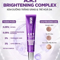 Kem Dưỡng Trắng Da Giảm Thâm Nám MDCare A.R.T BRIGHTENING COMPLEX - Sản Phẩm Chăm Sóc Da Từ Thiên Nhiên, Dành Cho Mọi Loại Da
