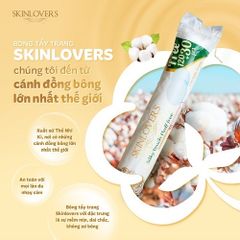Combo 2 Bông Tẩy Trang Skinlovers 150 Miếng 100% Cotton - Tẩy Trang Mềm Mịn An Toàn Cho Mọi Loại Da