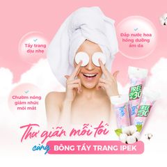 Combo 2 Bông Tẩy Trang Ipek Siêu Mềm 100% Cotton - Làm Sạch Dịu Nhẹ 150 Miếng (2x150 Miếng)