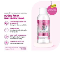 Nước Tẩy Trang Eveline Facemed+ 100ML - Chiết Xuất Hoa Hồng Dưỡng Ẩm, Làm Sạch Da Nhạy Cảm, Chống Ô Nhiễm