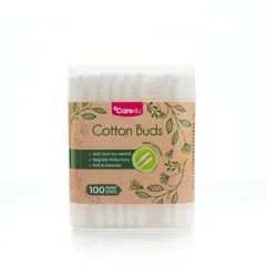 Tăm Bông Thân Giấy Care4u 100 Que Thân Thiện Môi Trường - Sản Phẩm Làm Sạch Đầu Cotton Mềm Mại, Tiện Lợi và An Toàn