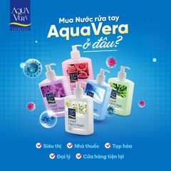 Combo 4 Nước Rửa Tay Dưỡng Da 500ML AquaVera Hương Hoa - Kháng Khuẩn, Làm Sạch, An Toàn Cho Da tay