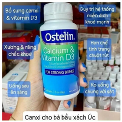 Viên Bổ Sung Canxi Ostelin Calcium & Vitamin D3 Úc - Bổ Trợ Sức Khỏe Cho Mẹ Và Bé - Hỗ Trợ Phát Triển Xương Chắc Khỏe