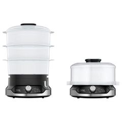 Nồi Hấp Điện Tefal Ultra Compact VC2048 - 3 Tầng 9L BPA Free, Giữ Dinh Dưỡng, Hấp Nhanh, Nhập Khẩu Đức, Bảo Hành 12 Tháng