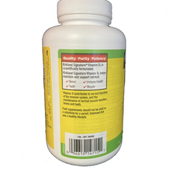 Viên uống hấp thụ canxi Vitamin D3 Kirkland 2000 IU - Hỗ trợ xương chắc khỏe, tăng cường miễn dịch, hộp 600 viên tiết kiệm