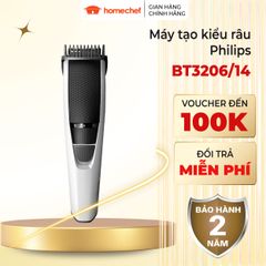 Máy Tạo Kiểu Râu Philips BT3206/14 - Máy Tỉa Râu Đa Năng Lưỡi Thép Không Gỉ, Pin 45 Phút, Bảo Vệ Da - Hàng Chính Hãng