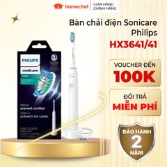 Bàn chải điện Philips Sonic HX3641/41 - Làm sạch răng vượt trội, bảo vệ nướu, thiết kế tiện lợi, bảo hành 2 năm - Hàng chính hãng