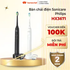 Bàn Chải Điện Philips Sonicare HX3671/54 Đen - Loại Bỏ Mảng Bám Gấp 3 Lần, Bảo Hành 2 Năm, Hàng Chính Hãng