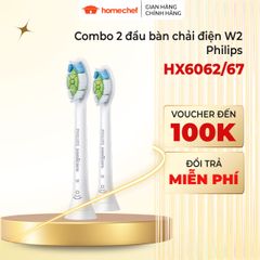 Bộ 2 đầu bàn chải Philips Sonicare W2 Optimal White HX6062/67 - Thay thế cho máy đánh răng điện, làm trắng răng hiệu quả