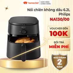 Nồi Chiên Không Dầu Philips NA130/00 - 6,2L, Công Nghệ Rapid Air, Tiết Kiệm Điện, Món Ăn Giòn Rụm, Bảo Hành 2 Năm