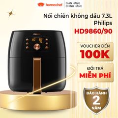 Nồi chiên không dầu điện tử Philips HD9860, dung tích 7.3L-1.4kg, công suất 2225W, bảo hành 2 năm