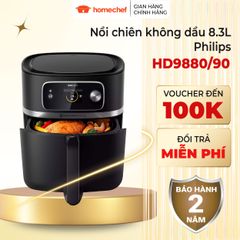 Nồi Chiên Không Dầu Điện Tử Philips HD9880 8.3L 2000W - Công Nghệ Rapid Air, Kết Nối Wifi, Tự Động Ngắt, Bảo Hành 2 Năm