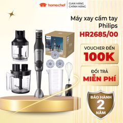 Máy Xay Sinh Tố Cầm Tay Philips HR2685/00 1200W - Công Nghệ ProMix, Đa Năng Xay Nhuyễn Thực Phẩm, Thiết Kế Tiện Lợi cho Nhà Bếp