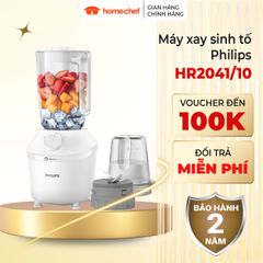 Máy xay sinh tố Philips HR2041/50 - Dung tích 1L, Công suất 450W, 3 cối xay đa năng, Bảo hành 2 năm, Hàng chính hãng
