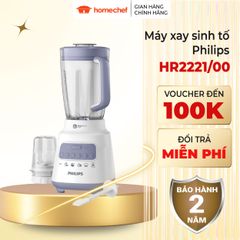 Máy Xay Sinh Tố Philips HR2221 - Công Suất 700W, Dung Tích 1.5L, ProBlend Crush, Bảo Hành 2 Năm, Hàng Chính Hãng