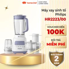 Máy Xay Sinh Tố Philips HR2223, Dung Tích 2L, Công Suất 700W, 3 Cối Xay, Công Nghệ ProBlend Crush, Bảo Hành 2 Năm