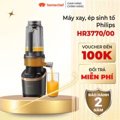 Máy Xay Lật Ép Tốc Độ Cao Philips HR3770 - Công Suất 1500W, Dùng Để Xay Sinh Tố, Nước Ép Không Còn Xơ Bã, Bảo Hành 2 Năm