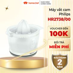 Máy Vắt Cam Philips HR2738 - Công Suất 25W, Dung Tích 0.5 Lít, Thiết Kế Tiện Lợi, Bảo Hành 2 Năm, Hàng Chính Hãng