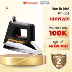 Bàn ủi khô Philips HD1172/01 950W - Thiết kế nhỏ gọn, chống dính, dễ dùng cho mọi chất liệu vải, lý tưởng cho du lịch
