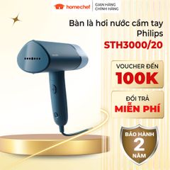 Bàn ủi hơi nước cầm tay Philips STH3000 - Công suất 1000W, thiết kế gập gọn, bảo hành 2 năm, lý tưởng cho du lịch và sử dụng tại nhà