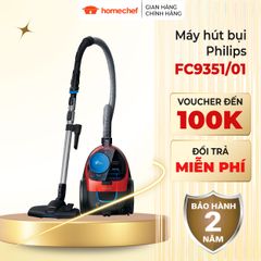 Máy hút bụi dạng hộp Philips FC9351, hút khỏe sạch bụi, chạy êm, bảo hành 2 năm | Hàng chính hãng