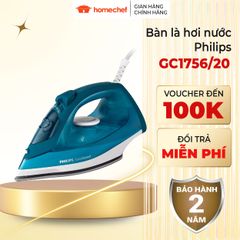 Bàn là hơi nước cầm tay Philips GC1756 - Công suất 2000W, phun hơi tự động, nhỏ gọn, bảo hành 2 năm, ủi dễ dàng mọi loại vải