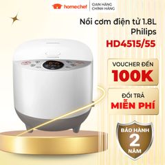 Nồi Cơm Điện Tử Philips HD4515/55 1.8L - Công Nghệ 3D Thông Minh, Bảo Hành 2 Năm, Đa Chức Năng, Hàng Chính Hãng
