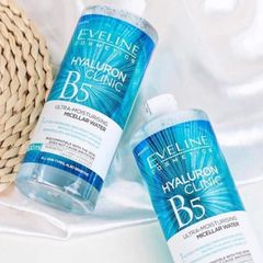 Nước Tẩy Trang Eveline Hyaluronic Clinic B5 500ML - Chiết Xuất Rau Má, Dưỡng Ẩm Và Làm Sạch Da Sâu, Phù Hợp Với Mọi Loại Da