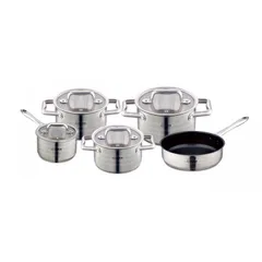 Bộ nồi inox ARBER AN-05Promax - Set 5 món nồi và chảo đa năng chất lượng cao, bảo hành 12 tháng, phù hợp với mọi bếp ăn