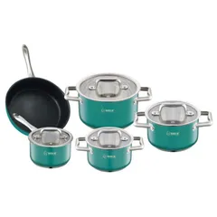 Bộ Nồi Inox Arber 5 Món Cao Cấp Đáy 3 Đáy Chống Dính - Dùng Cho Bếp Từ, An Toàn, Dễ Dàng Vệ Sinh