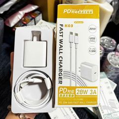 Bộ sạc nhanh iphone 15+ 20W Fast Wall Charger KO3 Risuka Nhật Bản