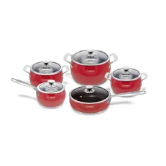 Bộ Nồi Inox ARBER 5 Chiếc Cao Cấp - Bộ Nồi 3 Đáy Chống Dính, Dùng Cho Bếp Từ, Gas, Điện - Chất Liệu Inox 304 Siêu Bền