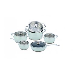 Bộ nồi inox Arber AN06XC cao cấp 5 chiếc, chất liệu thép không gỉ, phù hợp với mọi loại bếp, sang trọng và tiện dụng.