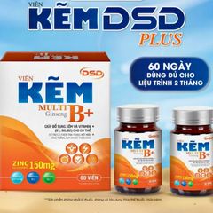 Viên Kẽm DSD Hỗ Trợ Vitamin & Đông Trùng - Hộp 60 Viên Bổ Sung Dinh Dưỡng Cho Sức Khỏe Tóc, Móng, Da