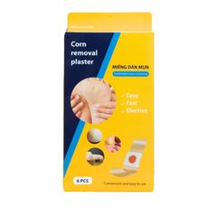 Miếng Dán Mụn Cóc Corn Removal Plaster - Hộp 6 Miếng Giúp Làm Giảm Mụn Cóc Cứng Hiệu Quả Tại Gan Bàn Chân