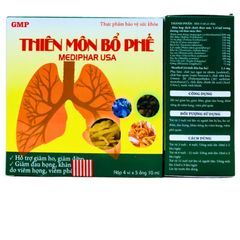 Siro Thiên Môn Bổ Phế Mediphar - Hỗ trợ Giảm Ho, Đờm và Đau Họng - Hộp 20 ống x 10ml từ Thảo Mộc Tự Nhiên